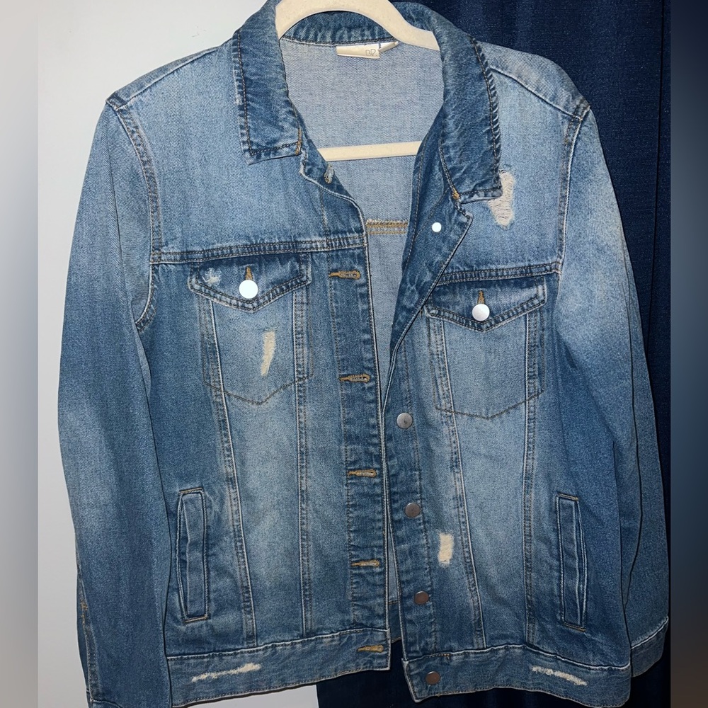 Nordstrom Distressed Oversized Jean Jacket